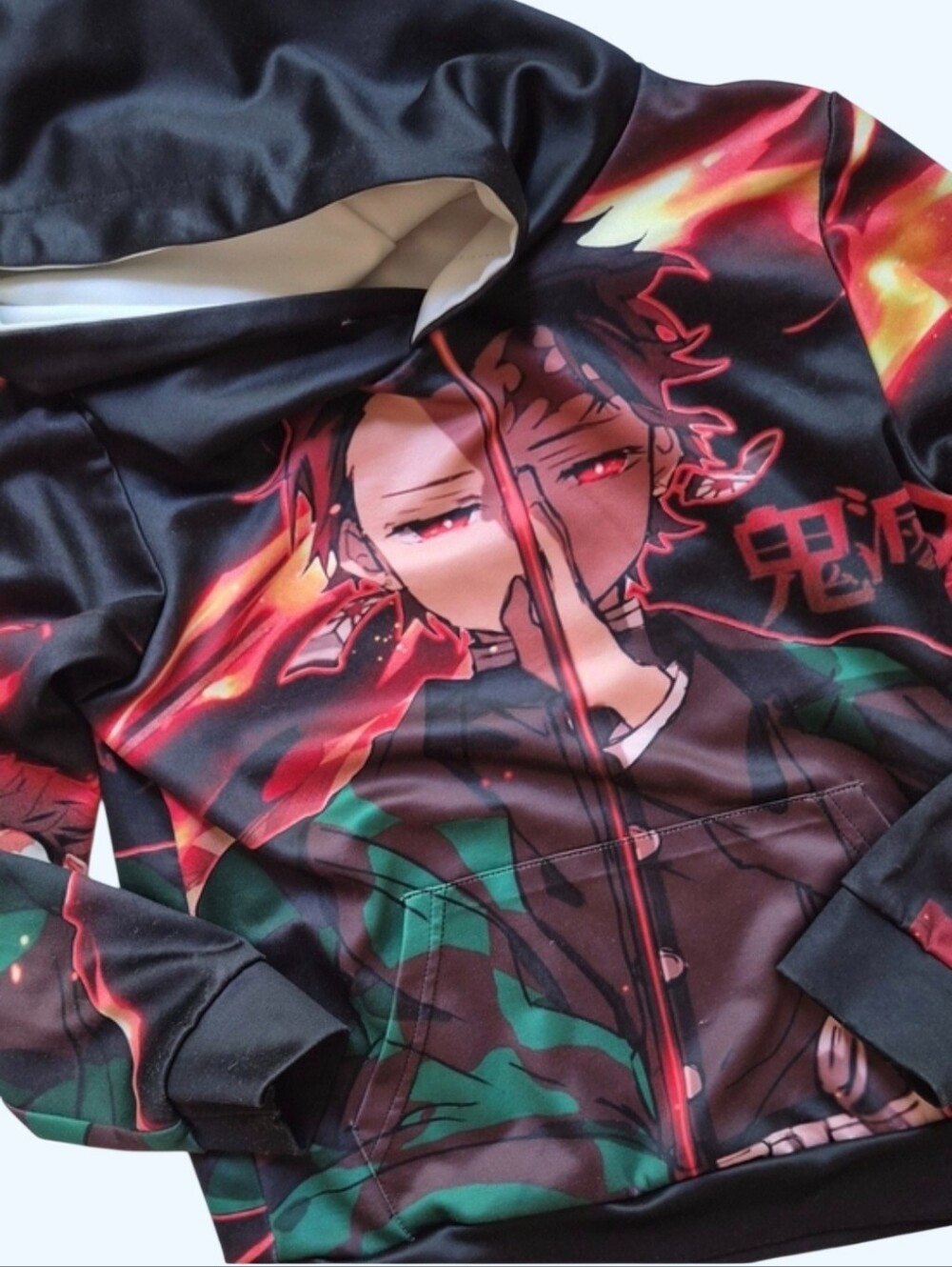 Kids One Piece Demon Slayer Anime 3D Printed Pullover Light Hoodie-Size 7